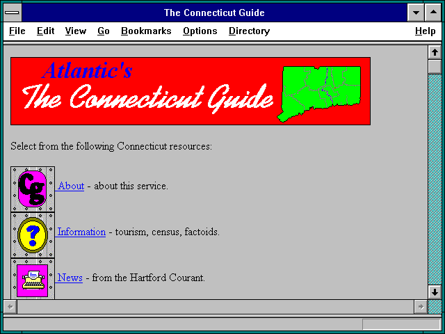 Screenshot of Connecticut (unofficial home page)