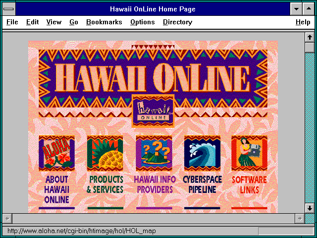 Screenshot of Hawaii OnLine Home Page