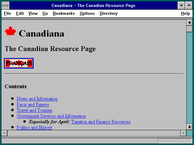 Screenshot of Canadiana -- The Canadian Resource Page