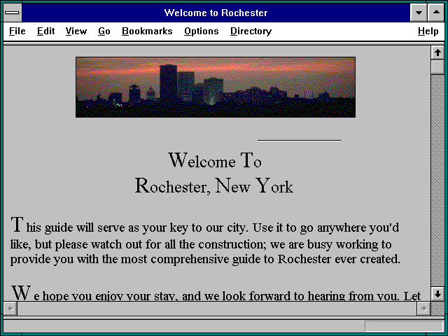 Screenshot of Welcome to Rochester