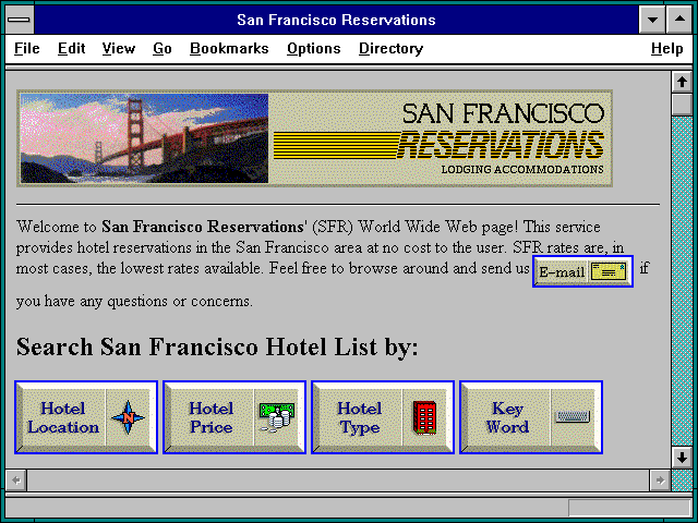 Screenshot of Hotel Information and Reservations - San Francisco