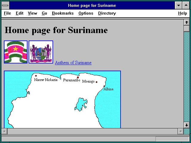 Screenshot of Suriname informational site