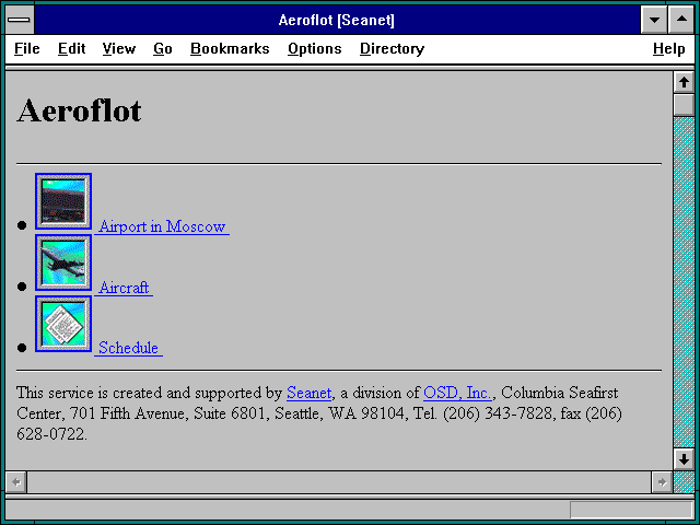 Screenshot of Aeroflot [Seanet]