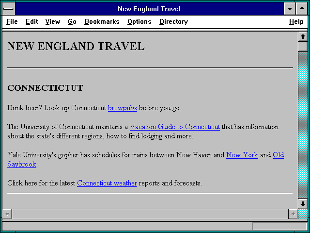 Screenshot of New England Travel