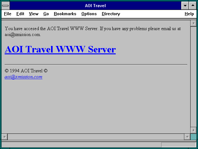 Screenshot of AOI Travel