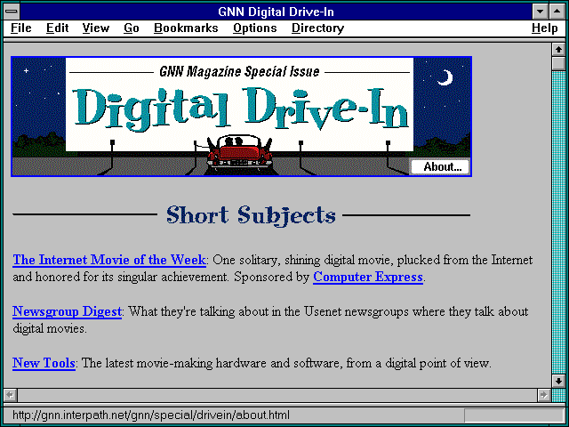 Screenshot of GNN Digital Drive-In