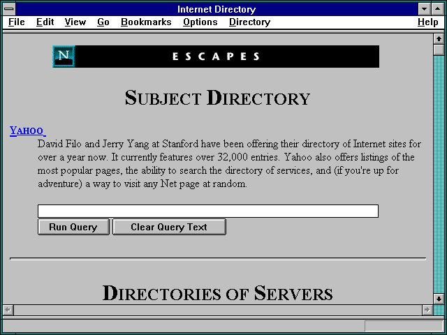 Screenshot of Internet Directory