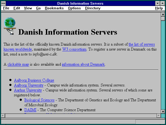 Screenshot of Danish Information Servers