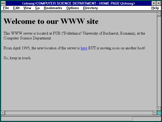 Screenshot of COMPUTER SCIENCE DEPARTMENT - HOME PAGE