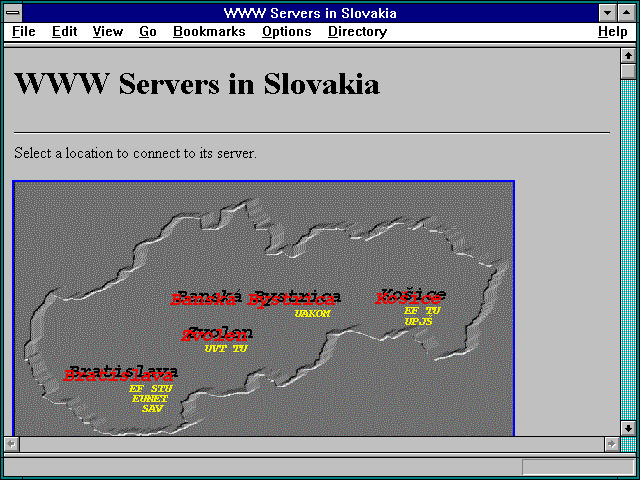 Screenshot of WWW Servers in Slovakia
