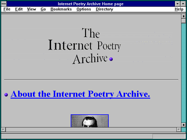 Screenshot of Internet Poetry Archive Home page
