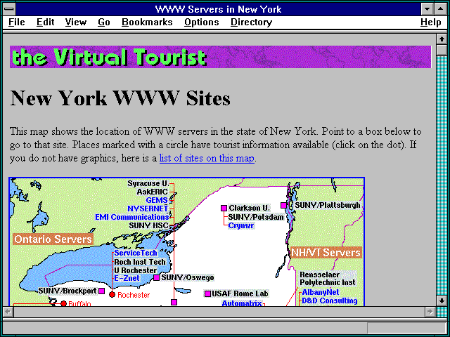 Screenshot of WWW Servers in New York