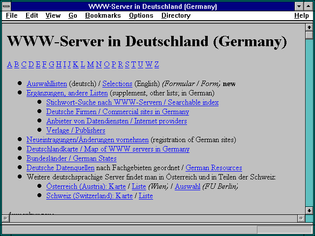 Screenshot of WWW-Server in Deutschland (Germany)