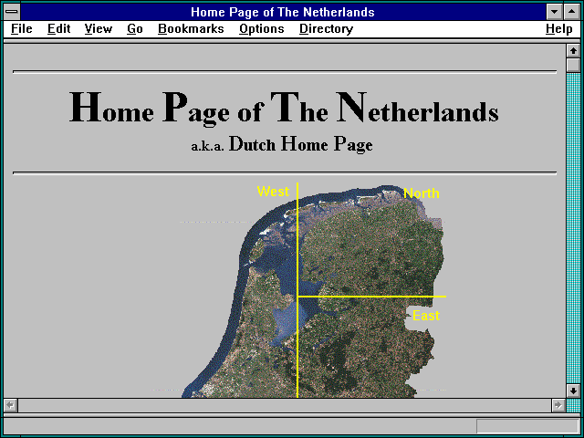 Screenshot of Home Page of The Netherlands