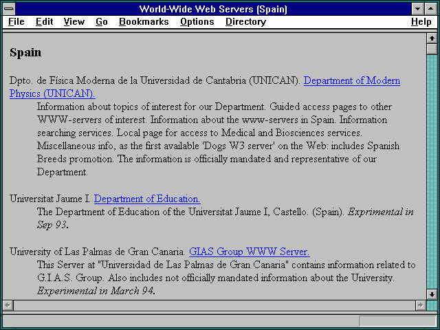 Screenshot of World-Wide Web Servers (Spain)