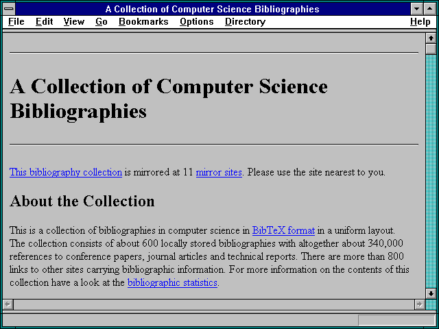 Screenshot of A Collection of Computer Science Bibliographies