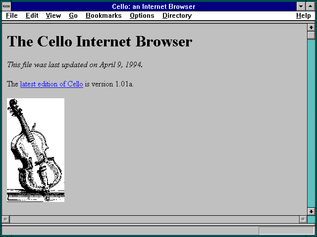 Screenshot of Cello: an Internet Browser
