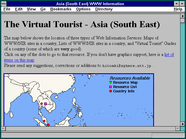 Screenshot of Asia (South East) WWW Information