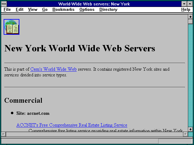 Screenshot of World-Wide Web servers: New York